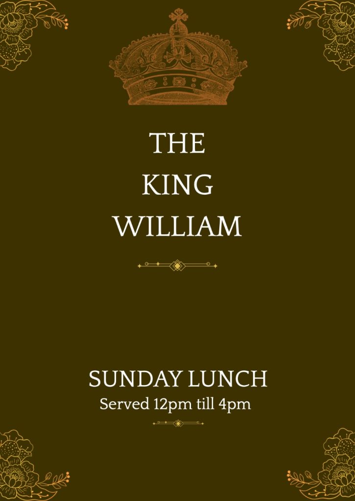 king william sunday lunch menu1