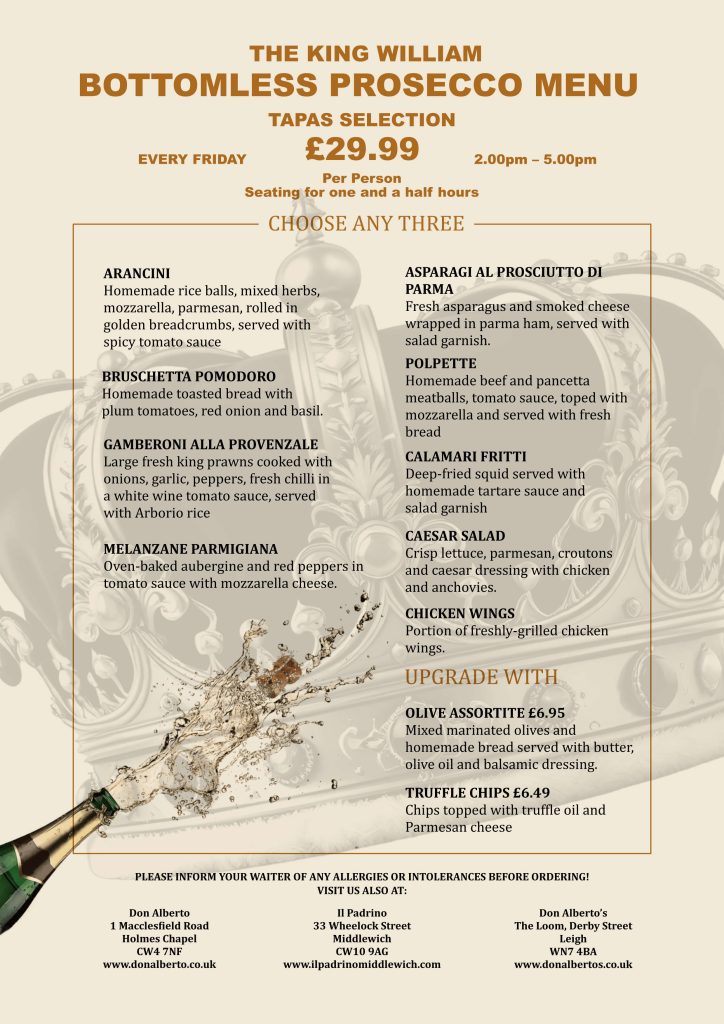 kw bottomless prosecco menu final